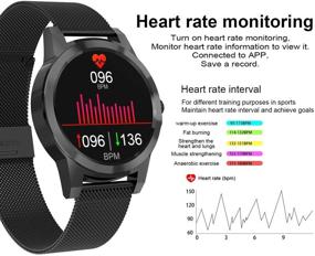 img 3 attached to Mintsin Smart Watch Fitness Tracker: Heart Rate and 💪 Sleep Monitor, IP68 Waterproof. Pedometer Included. Android and iOS Compatible.