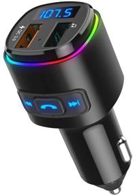 img 4 attached to 🚗 (2021 Enhanced) Criacr V5.0 Bluetooth FM Transmitter for Car with QC3.0 Charge & 7 RGB Color LED Backlit, Wireless FM Radio Car Adapter, Siri & Google Assitant Support, U Disk & SD Card, Hands-Free Calls Kit