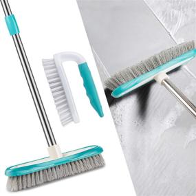 img 4 attached to 🧼 MEXERRIS Scrub Brush with Floor Scrubber Combo - Effective Cleaning Kit for Carpet, Bathroom, Shower, Tile, Kitchen