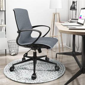 img 4 attached to Artswish Gray Ergonomic Desk Chair with Lumbar Support, Armrest, and Swivel Rolling Features - Mid Back Home Office Chair, Task Chair, Fabric Computer Chair