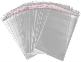 img 4 attached to 🛍️ 200 Pcs 6x9 inch Clear Cellophane Bags | Resealable Self Adhesive Sealing Bags for Food Treats, Bakery, Candy, Soap, Candle, Gifts | Ideal for Wrapping Cookies, Pastries, Bread
