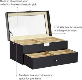 img 1 attached to 🕶️ CO-Z Sunglasses Organizer: Stylish Leather Eyewear Display Case with Drawer - Jewelry Collection Holder and 12 Compartments for Multiple Men and Women's Sunglasses