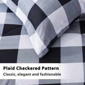 img 1 attached to 🛏️ Andency Black Plaid Comforter Queen - 3 Piece Set, Buffalo Check Plaid Bedding with Pillowcases
