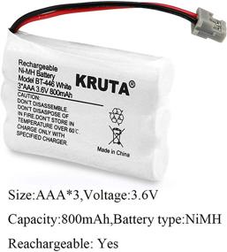 img 2 attached to 🔋 Аккумуляторный пакет Kruta BT-446 для беспроводных телефонов Uniden BT-446 BT446, BP-446 BP446, BT-1005 BT1005, TRU9460, TRU9465, TRU9480, TCX-800 (2-Pack)