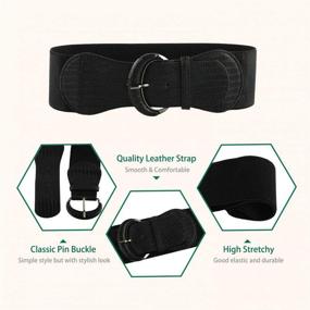 img 1 attached to VOCHIC Women's PU Leather Elastic Wide Belt: Dress in Style with Stretchable Thick Waist Belts for Ladies