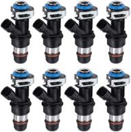 🔧 fuel injector set: alavente 8pcs for chevy silverado, gmc sierra, cadillac, and more, 4 hole flow matched with fj10062 4.8l 5.3l 6.0l 17113553 fj315 logo