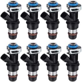 img 4 attached to 🔧 Fuel Injector Set: ALAVENTE 8pcs for Chevy Silverado, GMC Sierra, Cadillac, and More, 4 Hole Flow Matched with FJ10062 4.8L 5.3L 6.0L 17113553 FJ315