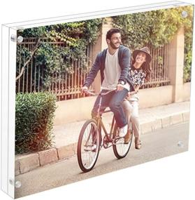 img 4 attached to 📷 Cq acrylic 8x10 Double Sided Magnetic Acrylic Photo Frames - Desktop Frameless Postcard Display