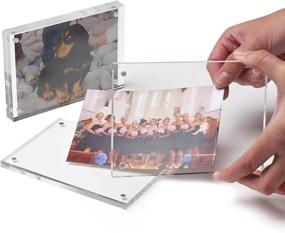 img 2 attached to 📷 Cq acrylic 8x10 Double Sided Magnetic Acrylic Photo Frames - Desktop Frameless Postcard Display