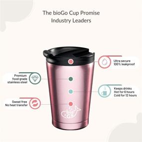 img 2 attached to ✔️ Stainless Steel Tumbler by bioGo - Leakproof Screw Tight Lid, 6H Hot & 24H Cold, BPA-Free, Double Wall Insulated Coffee Cup, Textured Grip, (Rose Gold, 12 oz)