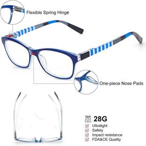 img 3 attached to 👓 Stylish and Comfortable Eyeguard Spring Hinge Reading Glasses - 3 Pack for Women