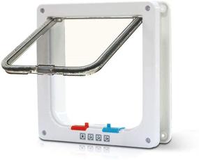 img 4 attached to 🐾 4-Way Locking Pet Door - Small Dogs Indoor/Outdoor - Telescopic Frame - Cat Flap - PetsN'all
