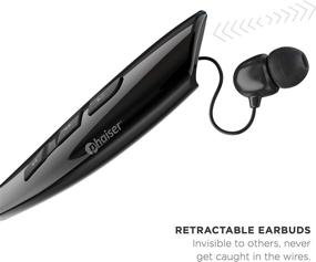 img 3 attached to 🎧 Phaiser Bluetooth Headphones: Retractable Neckband Earbuds with Microphone, Wireless Sweatproof In-ear Earphones - Cordless Stereo Headset, Black