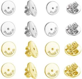 img 4 attached to 💎 Lifkeyee 18K Yellow & Silver Gold Plated Earring Backs Replacement, Stering Secure Hypoallergenic Safety Locking Earring Backs ideal for Various Fine Earrings & DIY Supplies (4 Pair Earring Backs) - Enhanced SEO