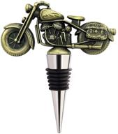 vintage motorcycle bottle stopper: unique decorative wine accessory and gift for men logo