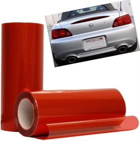 img 3 attached to 🚗 Red 12 by 48 Inches Self Adhesive Headlight, Tail Lights, Fog Lights Tint Vinyl Film - Enhance SEO