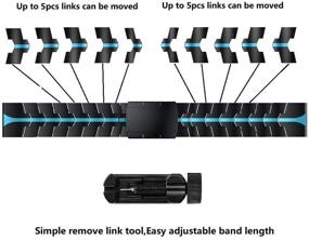 img 1 attached to 🕒 Ремешок из эмалированного титанового металла RABUZI для Garmin Fenix 6 Pro/5 - легкое крепление, быстрая замена в черно-синем цвете.