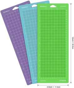 img 3 attached to 🟢 DOOHALO 3-Pack Variety Grip Adhesive Cut Mats for Cricut Joy - 4.5 x 12 Inch Replacement Cutting Mat Set in Blue, Green, and Purple Colors