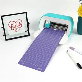 img 1 attached to 🟢 DOOHALO 3-Pack Variety Grip Adhesive Cut Mats for Cricut Joy - 4.5 x 12 Inch Replacement Cutting Mat Set in Blue, Green, and Purple Colors