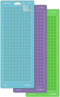 🟢 doohalo 3-pack variety grip adhesive cut mats for cricut joy - 4.5 x 12 inch replacement cutting mat set in blue, green, and purple colors logo