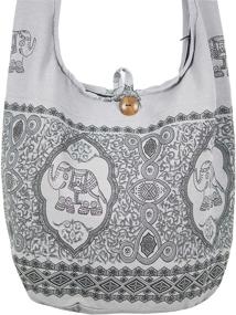 img 3 attached to 👜 PumPumpZ Богемская цыганская сумка через плечо - дизайн с хиппи бохо слоном, жирафом, черепахой, совой - средний размер