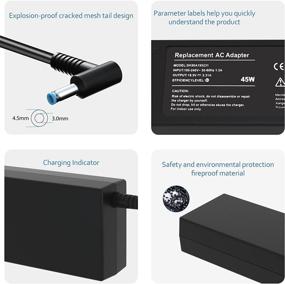 img 2 attached to 💡 HP Laptop Pavilion X360 Charger Cord - 45W AC Adapter Replacement, 19.5V 2.31A Power Supply for Stream 11 13 14, 741727-001 Notebook