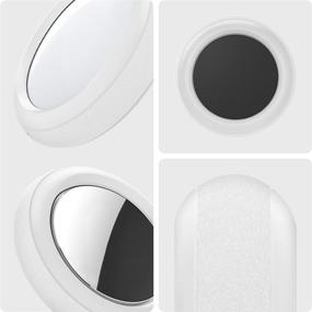 img 3 attached to Spigen Silicone Fit [2 Pack]: Чехол-накладка для Apple AirTag с клейкой наклейкой для домашних животных, велосипедов - белый (2021)