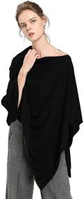 img 1 attached to 🧣 High-End Luxury Oversized Poncho: Women's Pure Cashmere Pashmina Scarf for Autumn Winter