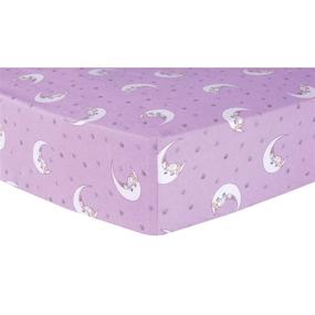 img 1 attached to Deluxe Flannel Fitted Crib Sheet с дизайном с единорогами и луной