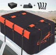 gudeer 20 cubic feet orange rooftop cargo carrier - super waterproof 900d oxford cloth car top carrier with anti-slip mat, waterproof cover, 10 reinforced straps, and 4 door hooks logo