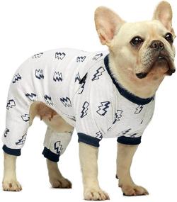 img 2 attached to 🐾 Fitwarm 100% Cotton Lightning Pet Clothes: Stylish Grey Large Dog Pajamas Onesies Jumpsuit for Cozy Puppy & Cat Sleepwear - PJS Jammies