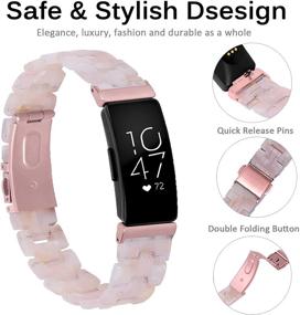 img 2 attached to Ремешки MIIMALL Flower Pink Resin Bands для фитнес-трекера Fitbit Inspire 2 - совместимые аксессуары для Fitbit Inspire 2