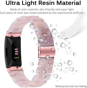 img 3 attached to Ремешки MIIMALL Flower Pink Resin Bands для фитнес-трекера Fitbit Inspire 2 - совместимые аксессуары для Fitbit Inspire 2