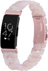 img 4 attached to Ремешки MIIMALL Flower Pink Resin Bands для фитнес-трекера Fitbit Inspire 2 - совместимые аксессуары для Fitbit Inspire 2