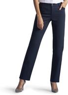 👖 lee women's relaxed straight black pants: clothing, suiting, and blazers logo