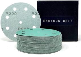 img 3 attached to 🛠️ Serious Grit 5-Inch 9-Hole, 220 Grit Sanding Discs - Premium Hook and Loop Heavy Duty Sandpaper for Random Orbital Sanders - 50 PACK BOX: Enhance Your Sanding Efficiency with High-Quality Discs