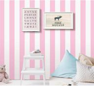 peel and stick pink and white stripe self adhesive vinyl wallpaper shelf liner - nursery, girls bedroom, cabinets, dresser drawers, furniture decal - removable, waterproof (17.7x117 inches) logo