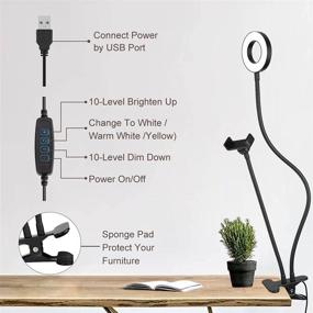 img 1 attached to 💡 Streaming Ring Light with Webcam Stand for Logitech, Clip-On Laptop Ring Light with Webcam Mount, Computer Light for Zoom Meeting Video Conference