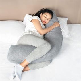 img 1 attached to 🤰 Pregnancy Pillow, Rukoy Maternity Pillow for Sleeping, Pregnant Pillows with Removable Polyester Cover, Full Body Pillow for Pregnancy, Side Sleeping Support for Head, Neck, and Belly