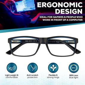 img 2 attached to 👓 Prevent Headaches - Anti-Fatigue Gaming Glasses for Computer Monitor with Blue Light Blocking Technology