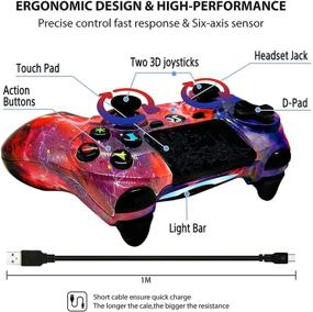 img 3 attached to 🎮 CHENGDAO PS4 Wireless Controller 2 Pack - High Performance Gaming Controller for Playstation 4/Pro/Slim/PC with Sensitive Touch Pad, Mini LED Indicator, Audio Function - Galaxy+Skull