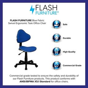 img 1 attached to Flash Furniture Fabric Ergonomic Swivel Furniture for Home Office Furniture