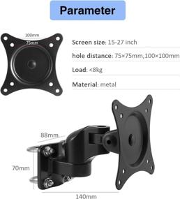 img 3 attached to 🖥️ Loutytuo Universal Monitor Pole Mount Bracket: Adjustable Stand for VESA 75/100, Fits Screens up to 27 inches