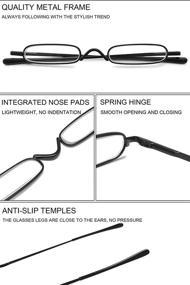 img 1 attached to VEVESMUNDO Metal Compact Reading Glasses: 👓 Stylish Eyewear for Men and Women with Case
