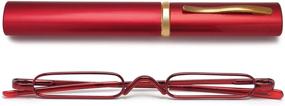 img 4 attached to VEVESMUNDO Metal Compact Reading Glasses: 👓 Stylish Eyewear for Men and Women with Case