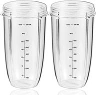 nutribullet blender cup replacements - (2 packs) 32oz cups compatible with 600w and 900w models logo