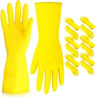 🧤 rubber dishwashing gloves - heavy duty yellow flock lined kitchen gloves for superior protection logo