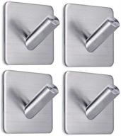 🪝 fotyrig heavy duty stick on wall hooks - 4 packs for bathroom, home, kitchen, and office - wall hooks for hanging towels, clothes, and more logo