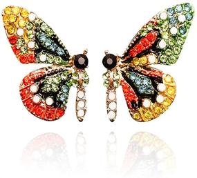 img 1 attached to 🦋 Enchanting Tiny Butterfly Stud Earrings: A Colorful Fairy Tale of Fashion Insect Jewelry for Women, Girls, and Teens