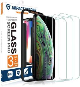 img 4 attached to 📱 ImpactStrong iPhone X/XS Tempered Glass Screen Protector (3-Pack) - Anti-Scratch Film with Easy Installation Tool [Case Friendly] - 5.8 inch 2018 - for Apple iPhone X and iPhone XS